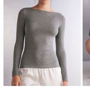 TWO Intimissimi Boat Neck Modal Cashmere Ultralight Top NWT